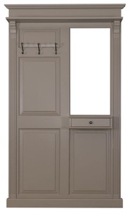 4251549330080 - Landhausstil Garderobe mit Schublade Dunkelgrau 131 x 19 x H 210 cm - Landhausstil MÃ¶bel