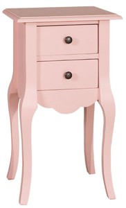 4251549330172 - Landhausstil Nachttisch Rosa 40 x 34 x H 70 cm - Kleine Schlafzimmer Kommode mit 2 Schubladen