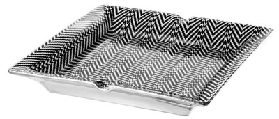 4251549330424 - Porzellan Aschenbecher Schwarz   WeiÃ 24 x 24 x H 3 cm - Luxus QualitÃ¤t