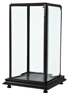 4251549330462 - Luxus Tischvitrine Schwarz   Antik Bronze 22 x 22 x H 37 cm - Wohnzimmer Dekoration