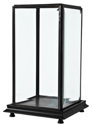 4251549330462 - Luxus Tischvitrine Schwarz   Antik Bronze 22 x 22 x H 37 cm - Wohnzimmer Dekoration