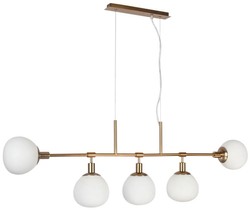4251549330745 - HÃ¤ngeleuchte Messing   WeiÃ 120 x H 373 cm - Moderne Metall HÃ¤ngelampe mit Mattglas
