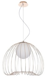 4251549330752 - HÃ¤ngeleuchte Gold   WeiÃ Ã 50 x H 41 cm - Leuchte aus geschwungenen MetallstÃ¤bchen