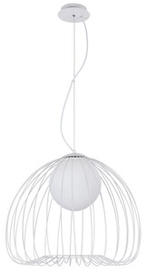 4251549330769 - HÃ¤ngeleuchte WeiÃ Ã 50 x H 41 cm - Leuchte aus geschwungenen MetallstÃ¤bchen