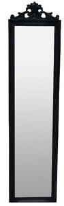 4251549330875 - Barock Standspiegel Schwarz mit wunderschÃ¶nen Barockrahmen und Ornamentaufsatz H 180 cm - Handgefertigt