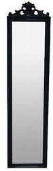 4251549330875 - Barock Standspiegel Schwarz mit wunderschÃ¶nen Barockrahmen und Ornamentaufsatz H 180 cm - Handgefertigt
