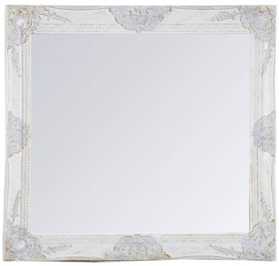 4251549331315 - Barock Wandspiegel Weiss HÃ¶he 62 cm Breite 52 cm - Vintagelook - Handgefertigt - Facettenschliff