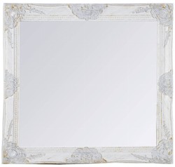 4251549331315 - Barock Wandspiegel Weiss HÃ¶he 62 cm Breite 52 cm - Vintagelook - Handgefertigt - Facettenschliff