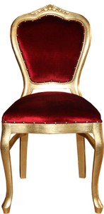 4251549331636 - Barock Luxus Esszimmer Stuhl Bordeaux   Gold - MÃ¶bel