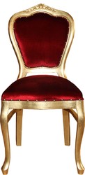 4251549331636 - Barock Luxus Esszimmer Stuhl Bordeaux   Gold - MÃ¶bel