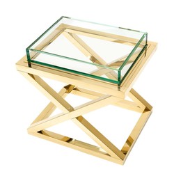 4251549331957 - Luxus Beistelltisch   Wohnzimmertisch Gold 61 x 48 x H 585 cm - Hotel MÃ¶bel