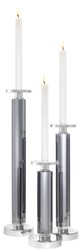 4251549332329 - Kristallglas Kerzenhalter   KerzenstÃ¤nder 3er Set Grau   Silber - Luxus Deko
