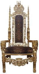 4251549332343 - Barock Thron Sessel Gold   Leopard KÃ¶nigssessel - Hochzeitssessel - Riesensessel