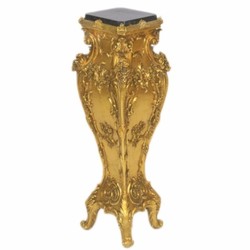 4251549332367 - Barock SÃ¤ule Gold   Schwarz H 105 cm - Barockstil MÃ¶bel