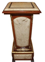 4251549332428 - Barock SÃ¤ule Mahagoni   Creme mit Marmorbesatz - 78 x 43 x H43 cm
