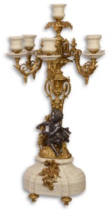 4251549332442 - Barock KerzenstÃ¤nder WeiÃ   Gold 295 x 265 x H 594 cm - Barockstil Deko