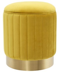 4251549332510 - Hocker Gelb   Messing Ã 40 x H 45 cm - Luxus Sitzhocker