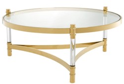 4251549332688 - Couchtisch   Wohnzimmertisch Gold Ã 104 x H 43 cm - Luxus WohnzimmermÃ¶bel