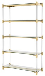 4251549332800 - Wohnzimmerschrank   Regalschrank Gold 117 x 41 x H 200 cm - Luxus MÃ¶bel