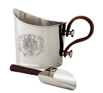 4251549333135 - Luxus Eiseimer mit Schaufel Set Silber   Braun 24 x 15 x H 18 cm - Hotel & Restaurant Accessoires