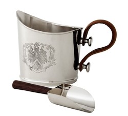 4251549333135 - Luxus Eiseimer mit Schaufel Set Silber   Braun 24 x 15 x H 18 cm - Hotel & Restaurant Accessoires