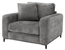 4251549333593 - Luxus Wohnzimmer Sessel Grau   Schwarz 105 x 102 x H 80 cm - WohnzimmermÃ¶bel