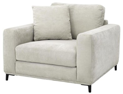 4251549333609 - Luxus Wohnzimmer Sessel Sandfarben   Schwarz 105 x 102 x H 80 cm - WohnzimmermÃ¶bel