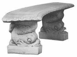 4251549333791 - Bank   Gartenbank Grau 140 x H 45 cm - Gebogene Garten Beton Sitzbank Orientalischer Stil