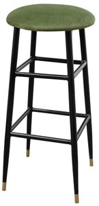 4251549333852 - Luxus Barhocker MoosgrÃ¼n   Schwarz Ã 37 x H 76 cm - Barstuhl mit Samtstoff