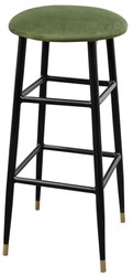 4251549333852 - Luxus Barhocker MoosgrÃ¼n   Schwarz Ã 37 x H 76 cm - Barstuhl mit Samtstoff