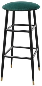 4251549333869 - Luxus Barhocker GrÃ¼n   Schwarz Ã 37 x H 76 cm - Barstuhl mit Samtstoff