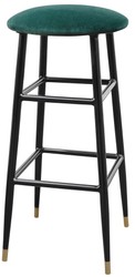 4251549333869 - Luxus Barhocker GrÃ¼n   Schwarz Ã 37 x H 76 cm - Barstuhl mit Samtstoff