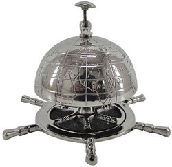 4251549334446 - Luxus Deko Seefahrer Tischglocke Silber Ã 18 x H 12 cm - Hotel Accessoires