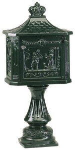 4251549334491 - Jugendstil Standbriefkasten 38 x 27 x H 78 cm - Verschiedene Farben - Wetterfester Nostalgischer Briefkasten