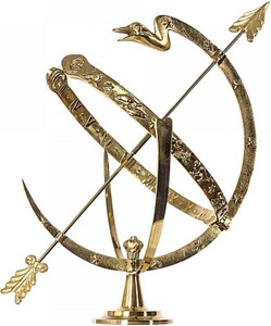 4251549334897 - Jugendstil Sonnenuhr Gold Ã 34 x H 42 cm - Luxus Garten Dekoration