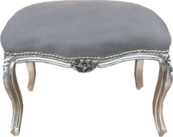 4251549334927 - Barock Sitzhocker Grau Silber - Antik Stil Möbel 4251549334927 - Barock Sitzhocker Grau Silber - Antik Stil Möbel