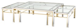 4251549335399 - Couchtisch 3er Set Silber   Gold - Luxus Wohnzimmertisch