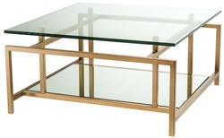 4251549335412 - Wohnzimmertisch Messing 70 x 70 x H 35 cm - Luxus Couchtisch