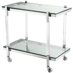 4251549335429 - Luxus Trolley   Servierwagen Silber 80 x 48 x H 775 cm - Hotel Restaurant Gastronomie Accessoires