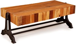 4251549335962 - Landhausstil Couchtisch Naturfarben   Schwarz 120 x 60 x H 46 cm - WohnzimmermÃ¶bel