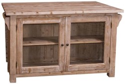 4251549336129 - Landhausstil KÃ¼cheninsel Naturfarben 135 x 85 x H 80 cm - Landhausstil KÃ¼chenschrank mit 2 GlastÃ¼ren