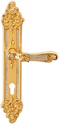 4251549342526 - Luxus Barock TÃ¼rklinken Set mit Swarovski Kristallglas Gold 145 x H 325 cm - BarockmÃ¶bel