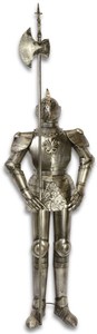 4251549337195 - RitterrÃ¼stung mit Lanze Antik Silber H 213 cm - Mittelalter Deko Eisen RÃ¼stung
