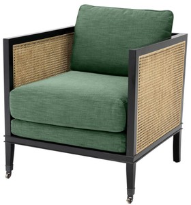 4251549337409 - Luxus Sessel GrÃ¼n   Schwarz   Naturfarben 71 x 685 x H 84 cm - Hotel MÃ¶bel