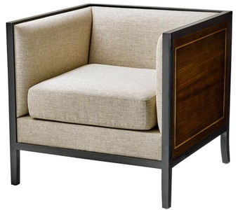 4251549337416 - Luxus Sessel Grau   Schwarz   Braun 70 x 70 x H 675 cm - Hotel MÃ¶bel