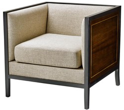 4251549337416 - Luxus Sessel Grau   Schwarz   Braun 70 x 70 x H 675 cm - Hotel MÃ¶bel