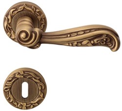 4251549343295 - Barock TÃ¼rgriff Set Messing Patiniert 14 x H 53 cm - TÃ¼rgriffe im Barockstil