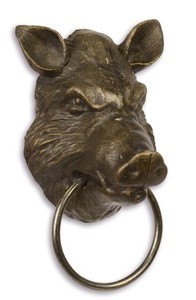 Casa Padrino toallero, anillo de toalla, cabeza de cerdo, hierro fundido, estilo antiguo, decoraci&oacute;n Art Nouveau – Bild 