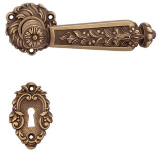 4251549343349 - Barock TÃ¼rklinken Set Messing Patiniert 14 x H 5 cm - BarockmÃ¶bel