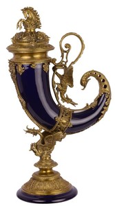 4251549338208 - Jugendstil FÃ¼llhorn mit Sockel Lila   Gold 174 x 295 x H 52 cm - Barock & Jugendstil Deko